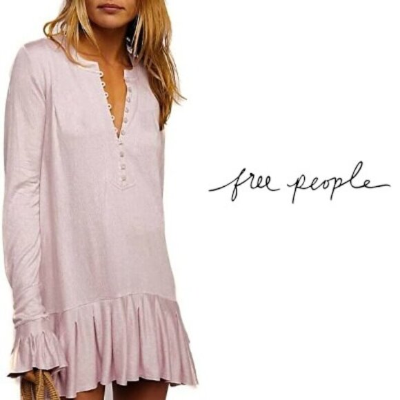 Free People Tops - 🎩🗝️ NWT 78 Free People Long Sleeved Dusty Lavender Shirt - XS - Boho Gypsy!